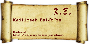 Kadlicsek Balázs névjegykártya